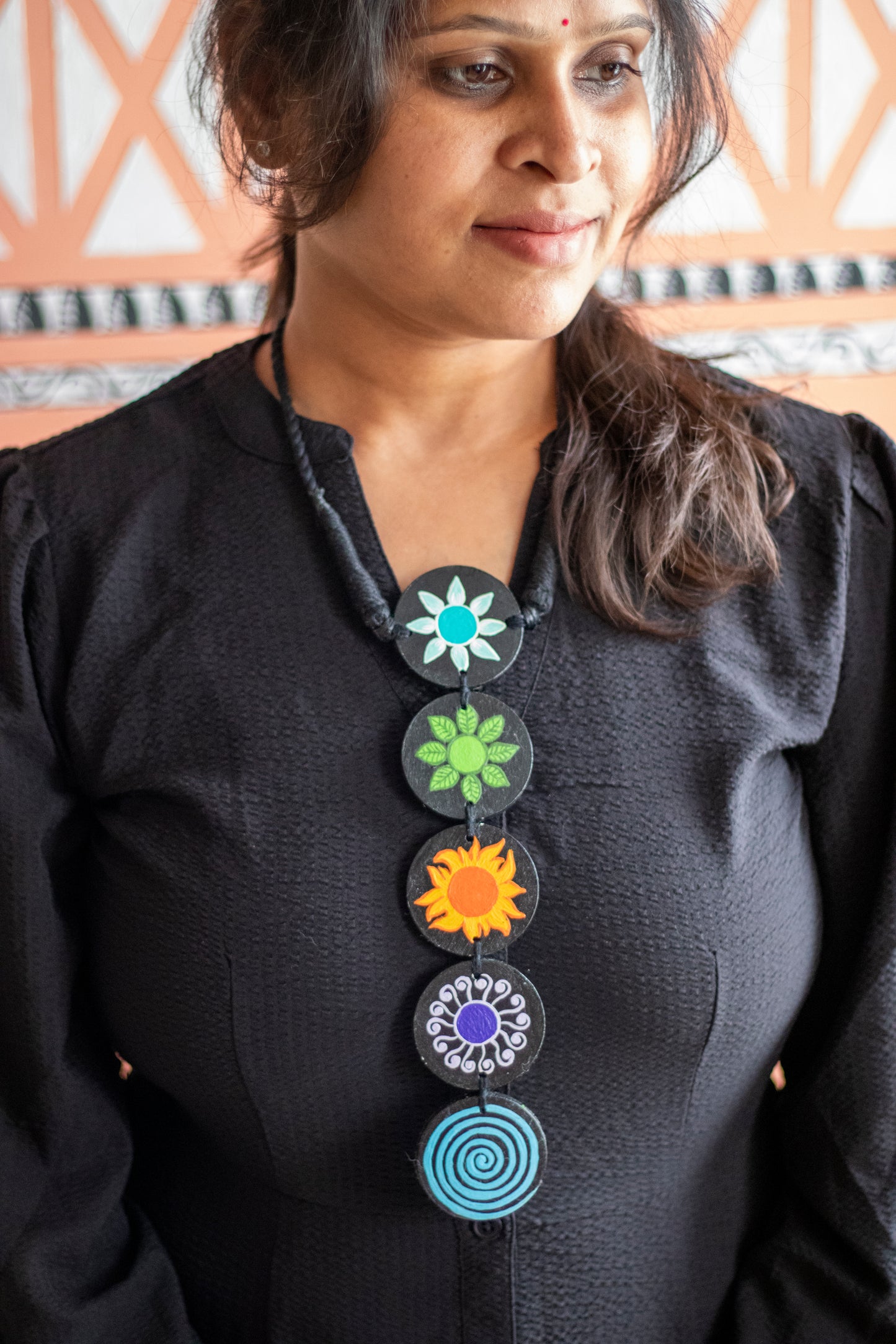 Hand-Painted Panch Bhutas Necklace - Celebrating The Five Elements