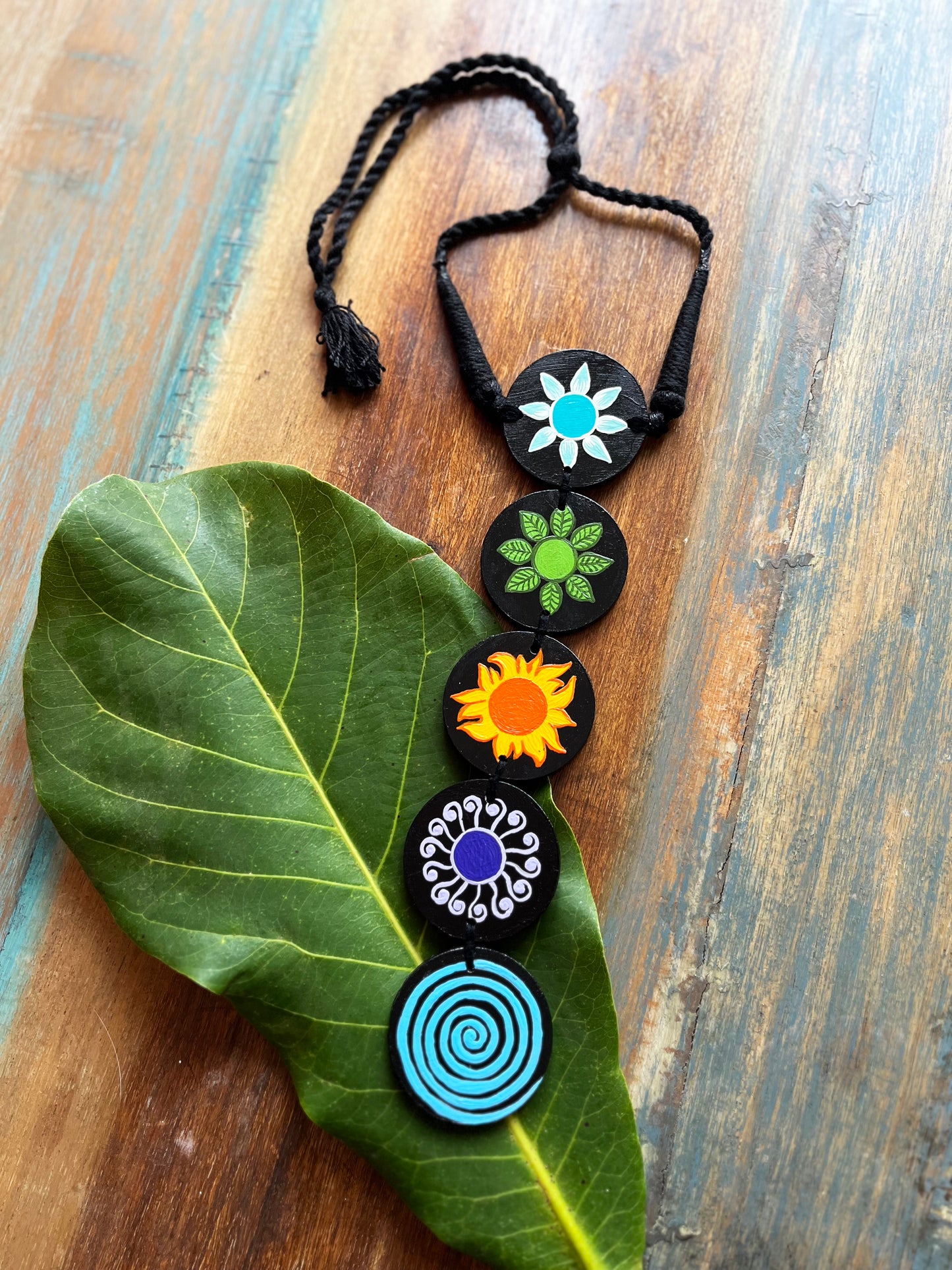 Hand-Painted Panch Bhutas Necklace - Celebrating The Five Elements