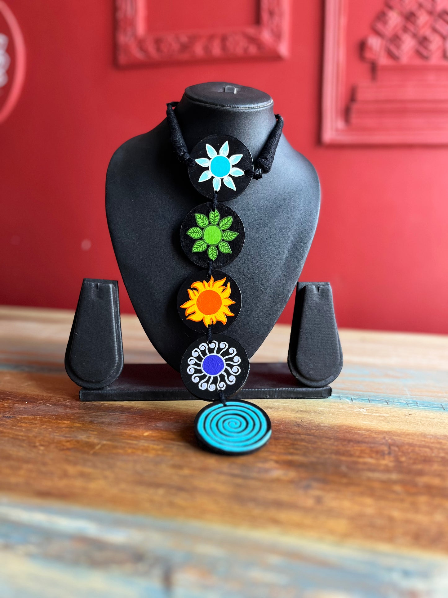 Hand-Painted Panch Bhutas Necklace - Celebrating The Five Elements