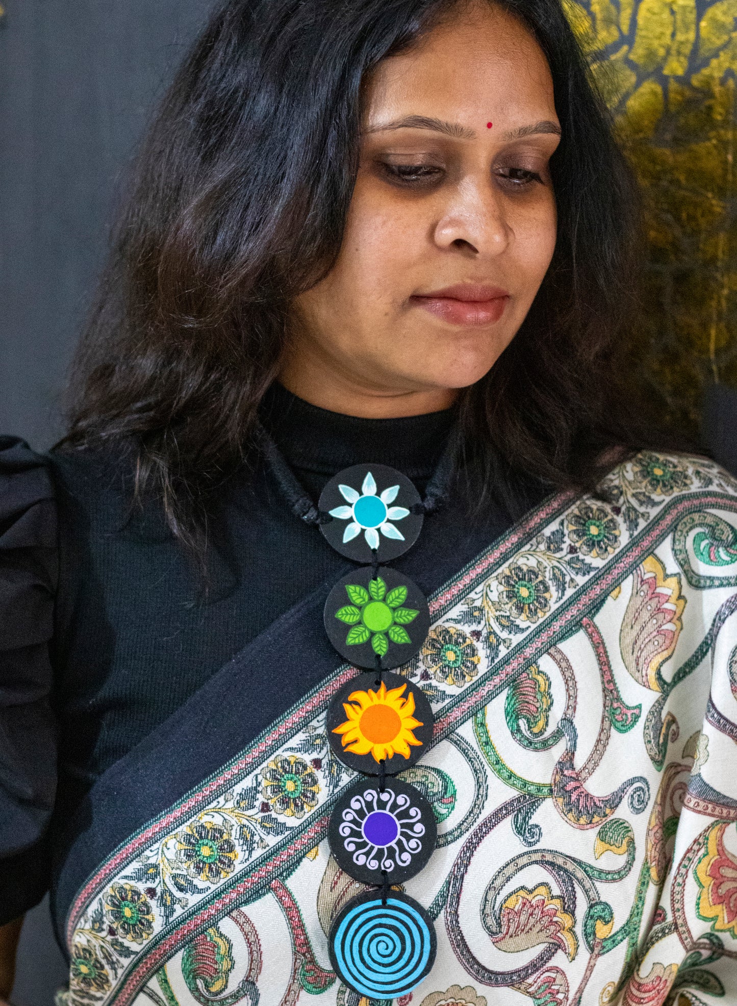 Hand-Painted Panch Bhutas Necklace - Celebrating The Five Elements