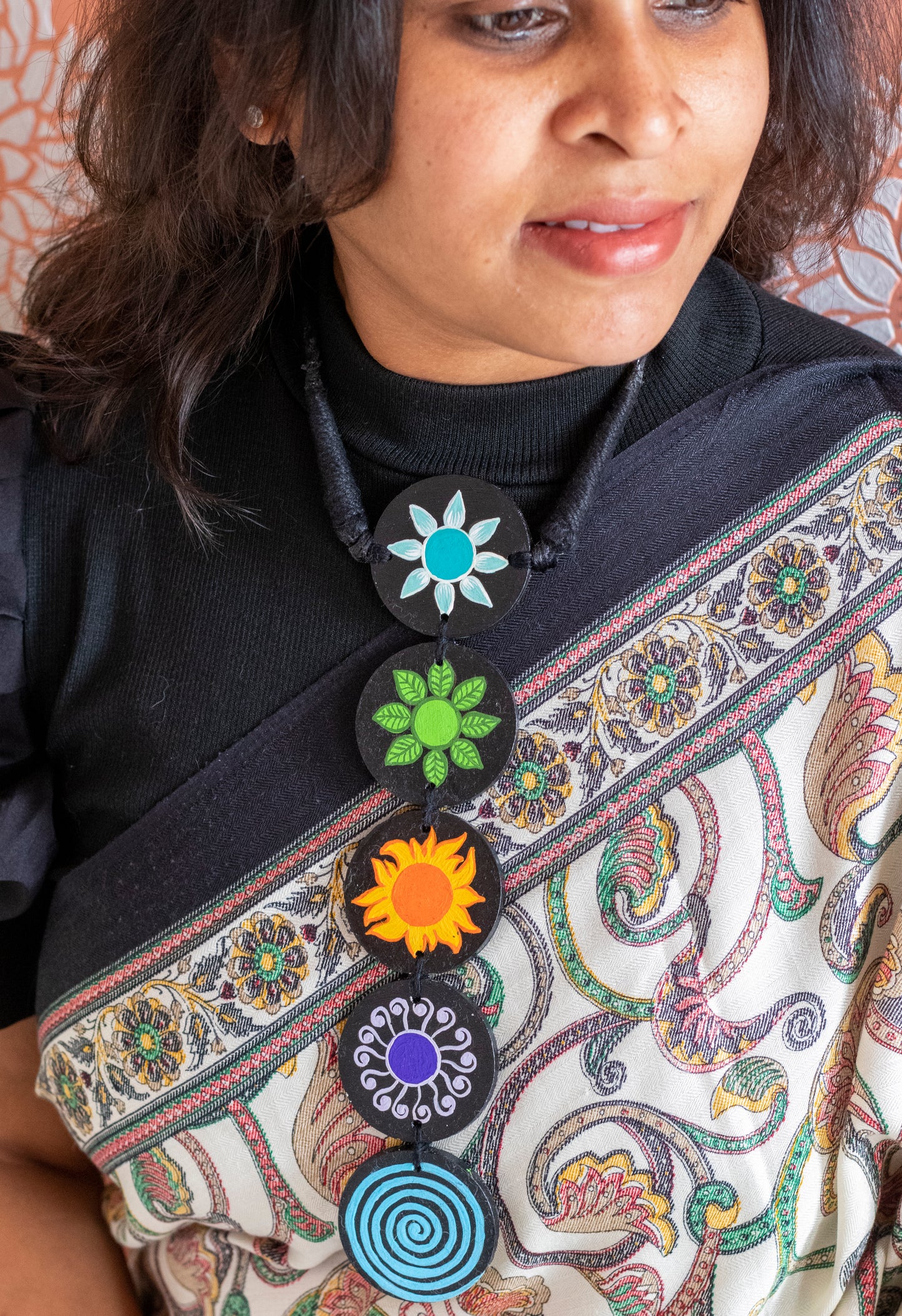 Hand-Painted Panch Bhutas Necklace - Celebrating The Five Elements