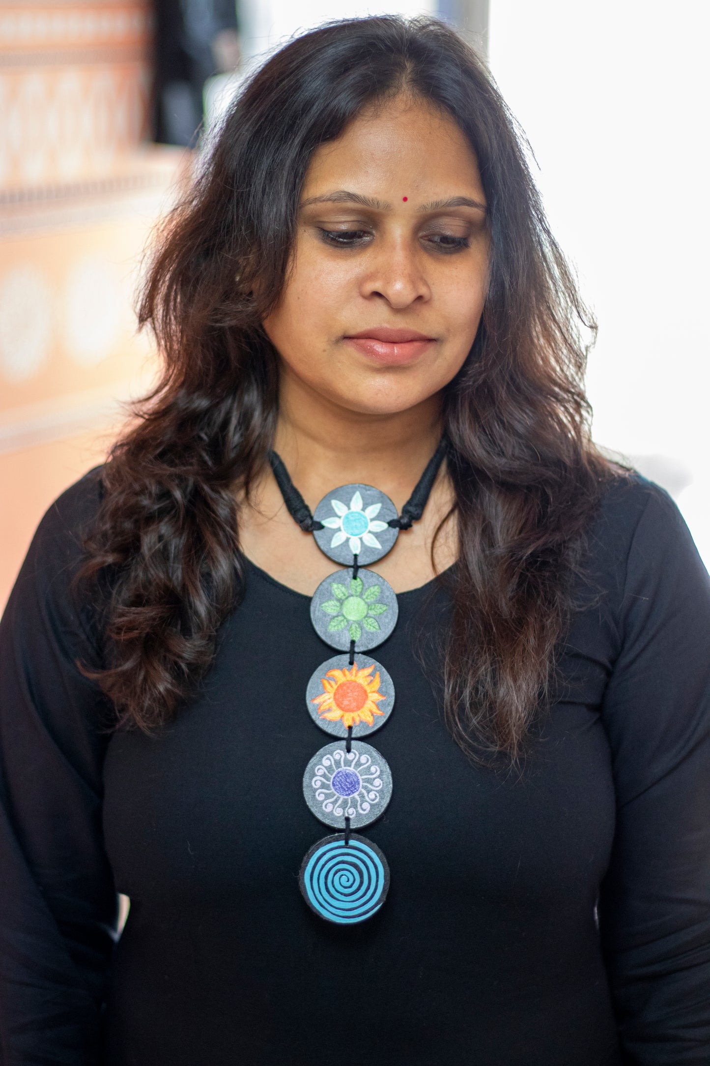Hand-Painted Panch Bhutas Necklace - Celebrating The Five Elements
